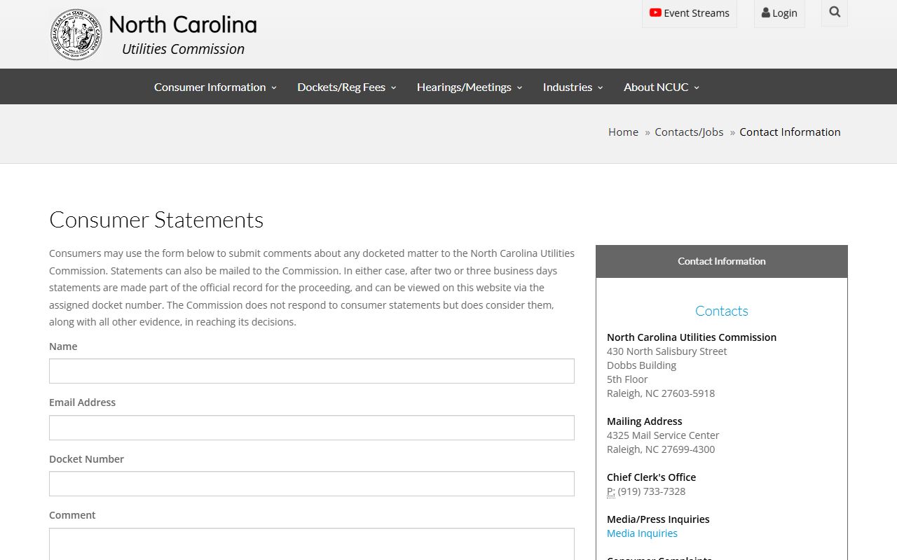 Statesville phone area codes North Carolina Utilities Commission contacts