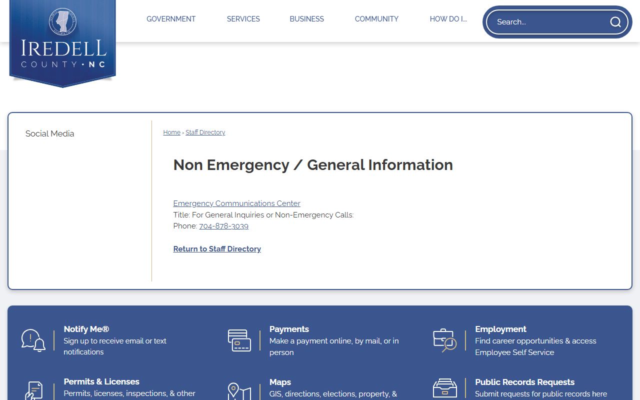 Statesville phone numbers Iredell Emergency Communications directory