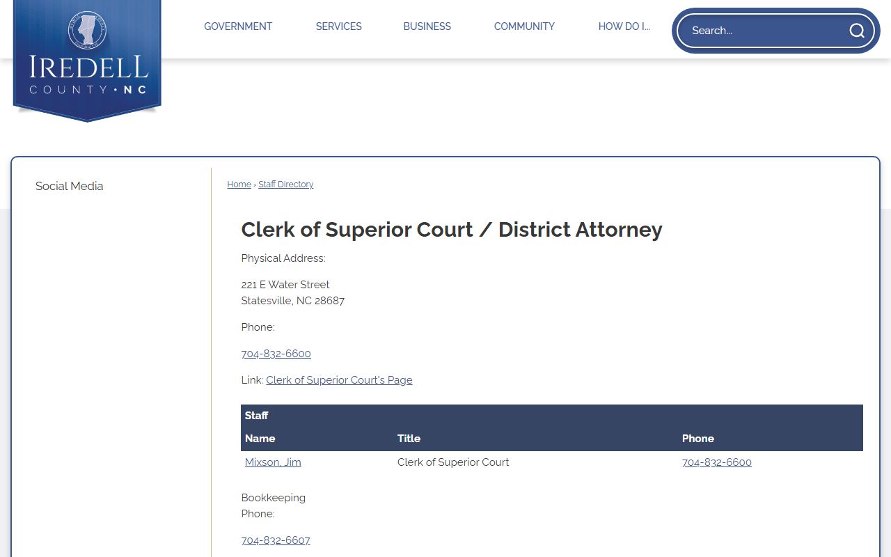 Statesville phone numbers Iredell court directory